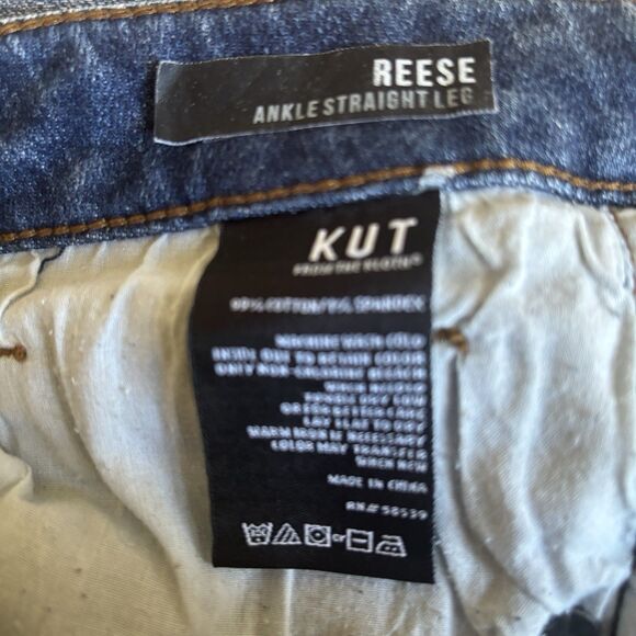 Kut from The Kloth Womens Reese Ankle Straight Leg 14 Ripped College Preppy Logo - Picture 16 of 16